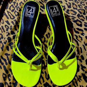 Size 11 neon green low heels never worn